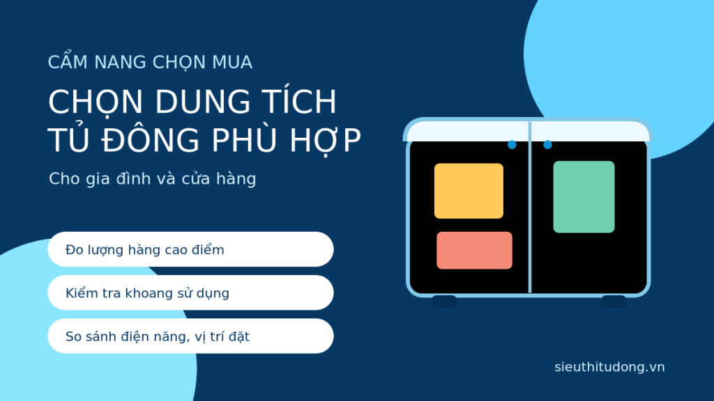 Minh họa cách chọn dung tích tủ đông phù hợp cho gia đình và cửa hàng